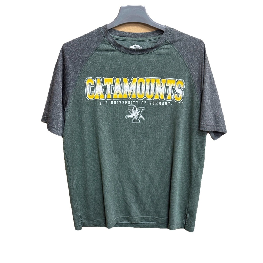 Vermont Catamounts‎ Arch Logo - NCAA Sports Unisex T-Shirt Workout  Large EUC